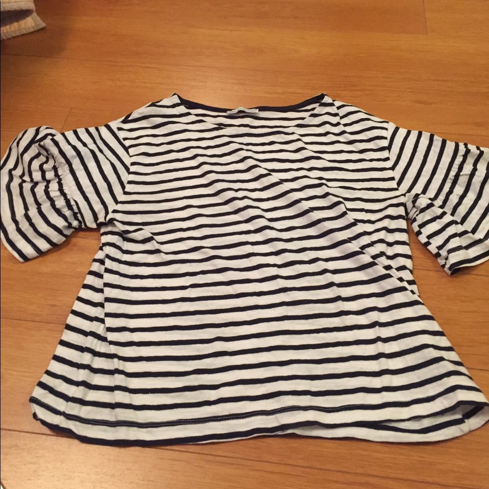 J Crew striped shirt with flared sleeves